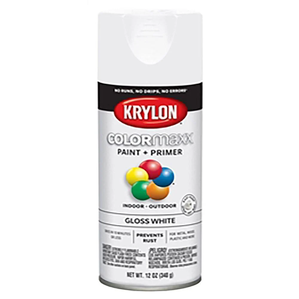 KRYLON GLOSS WHITE SPRAY PAINT - 12 OZ.