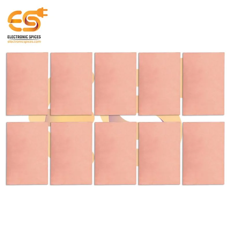 10.2cm x 7.6cm Copper clad plain printed circuit boards or PCB pack of 10pcs