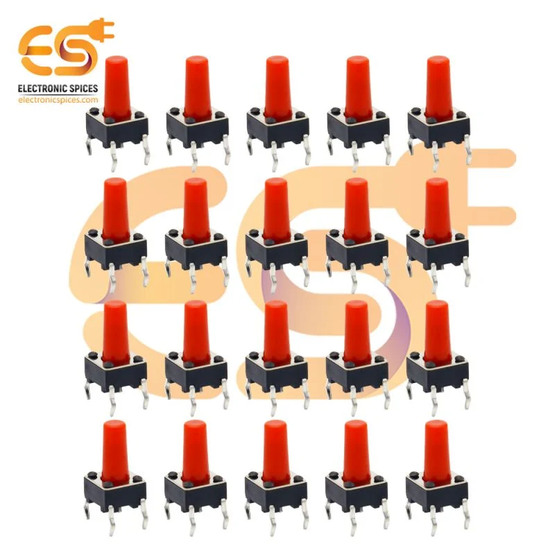 6 x 6 x 12mm Red color tactile momentary push buttons switches pack of 1000pcs