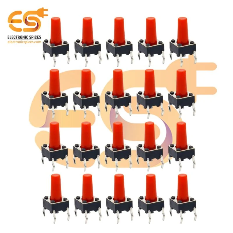6 x 6 x 13mm Red color tactile momentary push buttons switches pack of 1000pcs