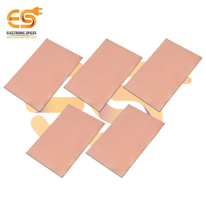 15.2cm x 10.2cm Copper clad plan printed circuit board or PCB pack of 5pcs