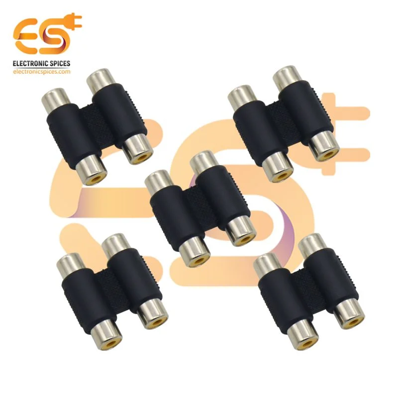 Dual RCA coupler 2 female to 2 female audio connector pack of 5pcs