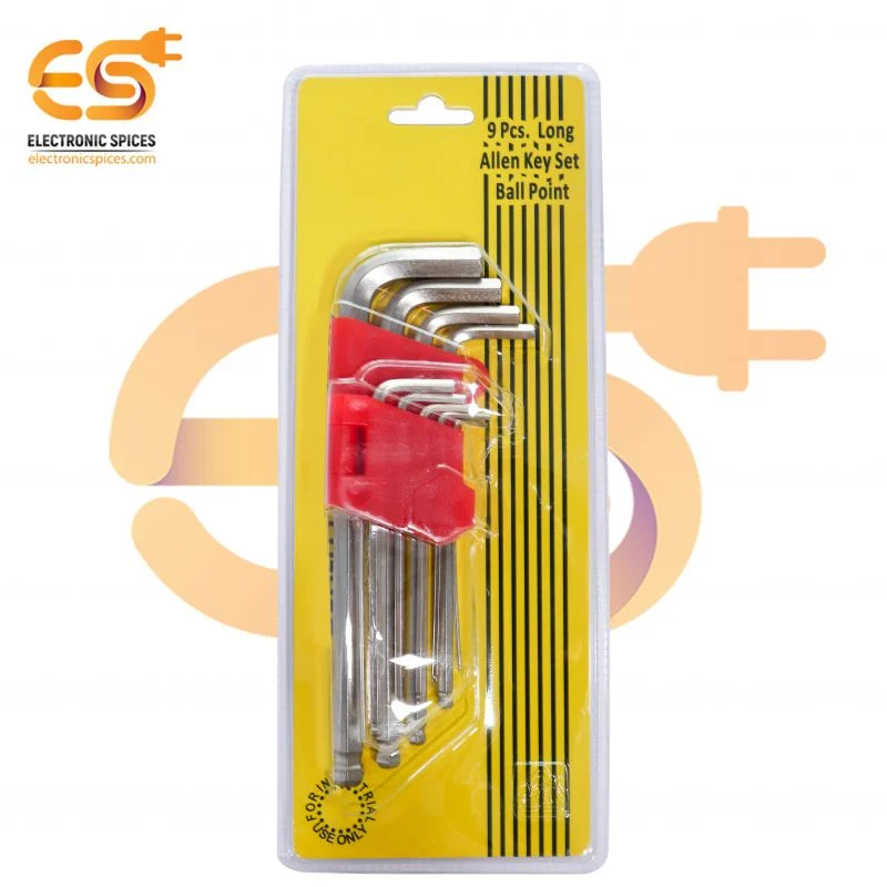 Universal Ball point or Allen L shape socket wrench key set of 9 pieces