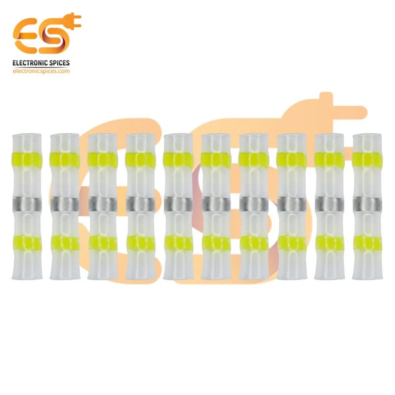 SST-S41 Tin Ring Heat Shrinkable Terminal Nylon Tube Yellow Colour 10pcs
