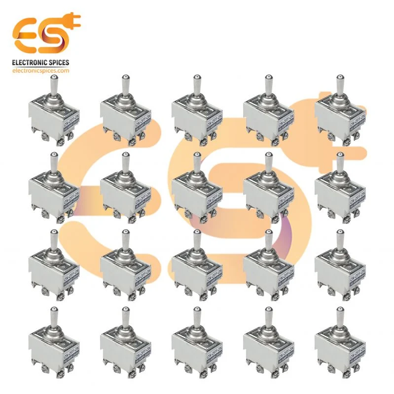 10Amp 250V 6 Pin Mini Toggle Switch ON / OFF / ON White Color 20pcs