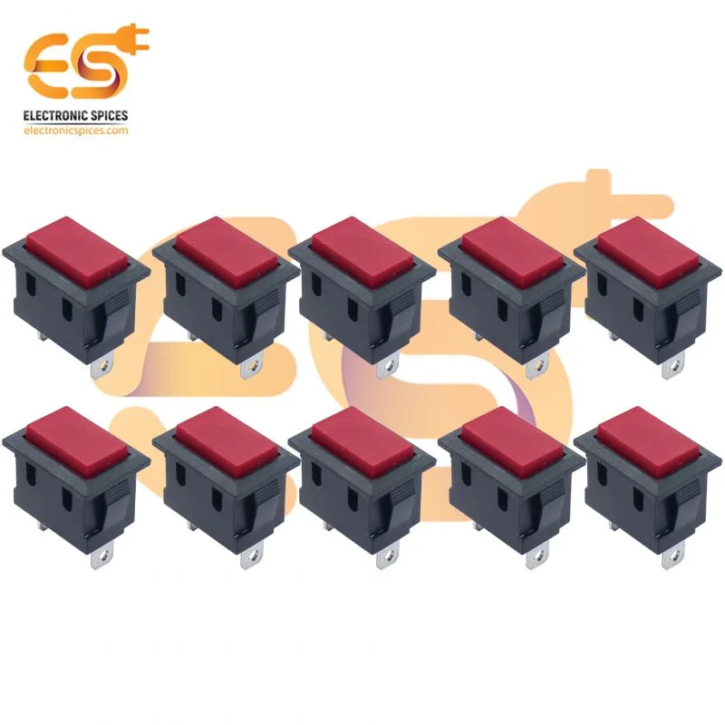KCD1-101 Momentary Heavy Duty Rectangle Shape ON/OFF Self Lock Push Buttons Switches Pack of 10pcs