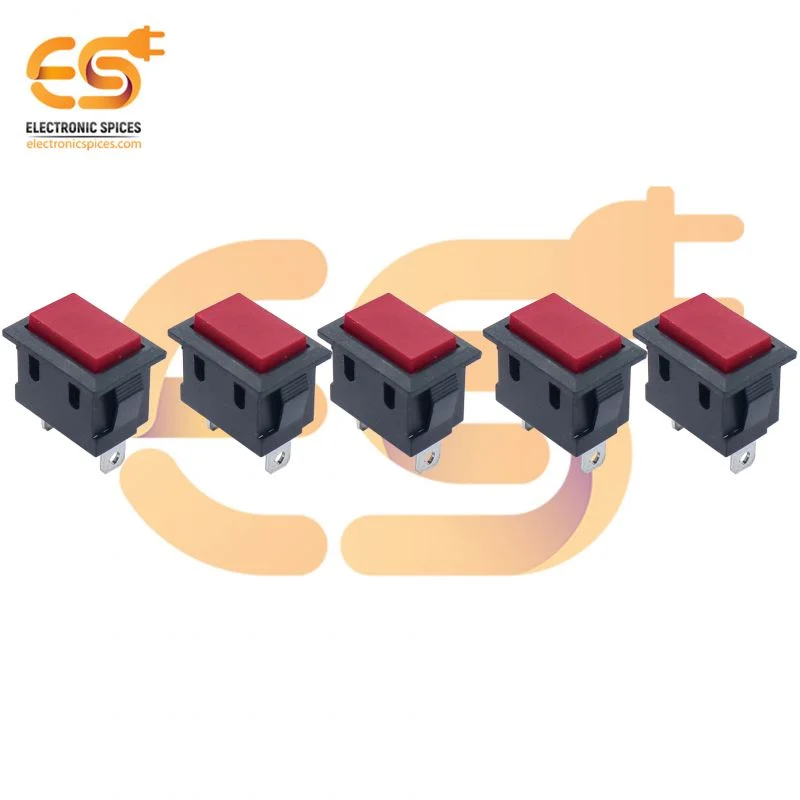 KCD1-101 Momentary Heavy Duty Rectangle Shape ON/OFF Self Lock Push Buttons Switches Pack of 5pcs