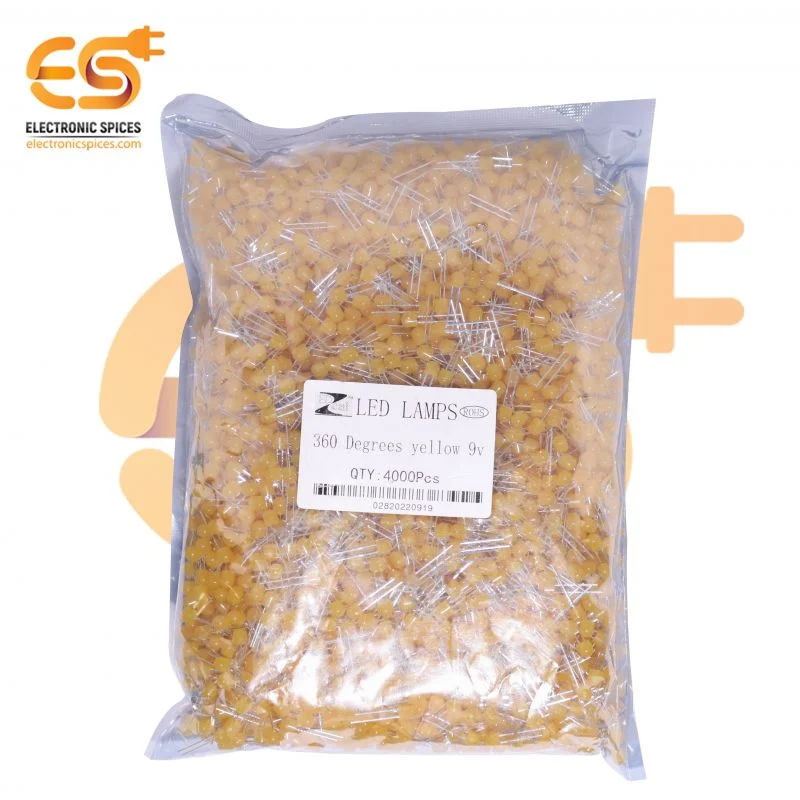 9V LED 360 Degree Pixel Led Straw Hat 4.8mm Yellow Pack of 4000 pcs