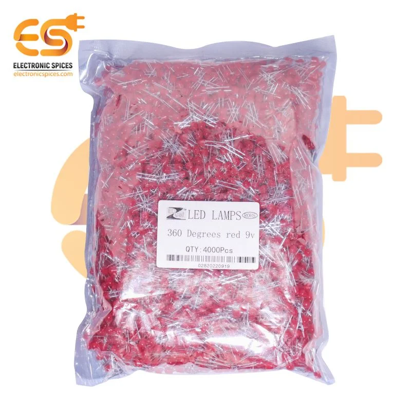 9V LED 360 Degree Pixel Led Straw Hat 4.8mm Red Pack of 4000 pcs