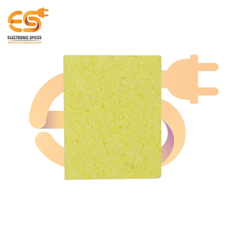 Pack of 5 Tip Solder Welding Cleaning Sponge Pad Yellow 6 x 6 x 1cm
