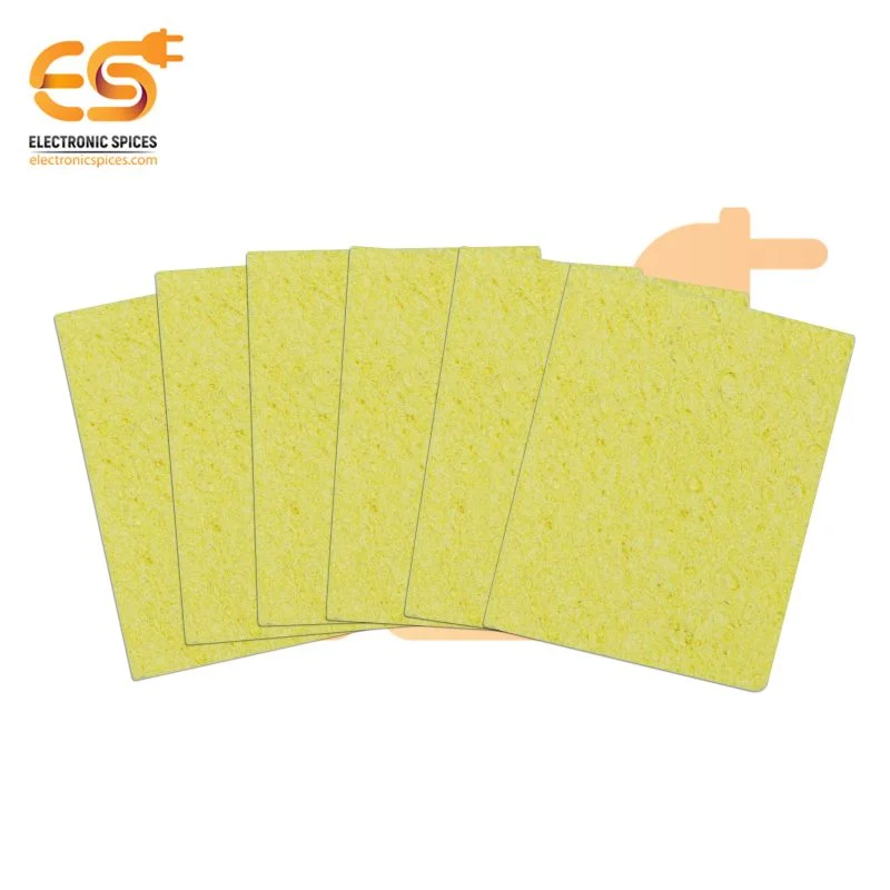 Pack of 50 Tip Solder Welding Cleaning Sponge Pad Yellow 6 x 6 x 1cm