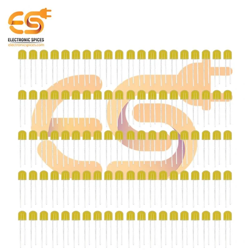 9V LED 360 Degree Pixel Led Straw Hat 4.8mm Yellow Pack of 100 pcs