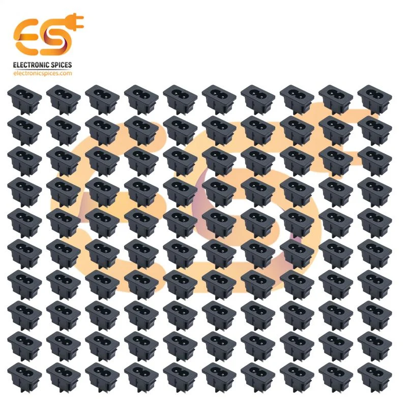 DB-8 2 Pin AC Plug Panel Mount Connector 2.5A 250V AC Socket Connector pack of 100pcs