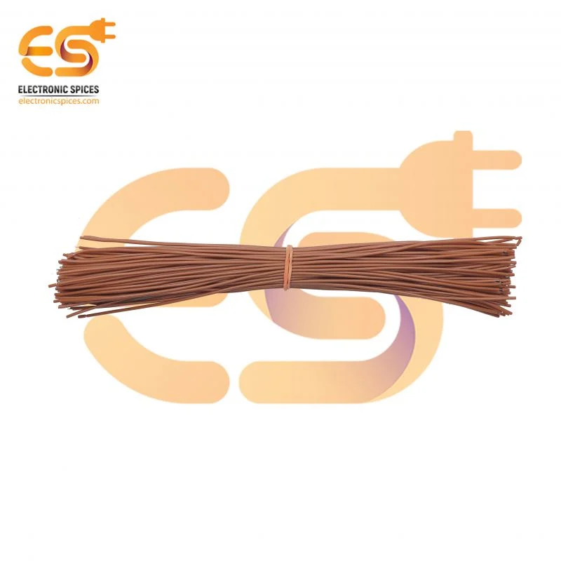 7/36 Copper Electrical Wire 28 AWG chocolaty Colour 25cm pack of 100pcs