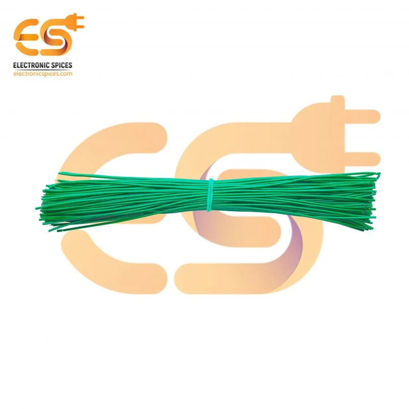 7/36 Copper Electrical Wire 28 AWG Green Colour 25cm pack of 100pcs
