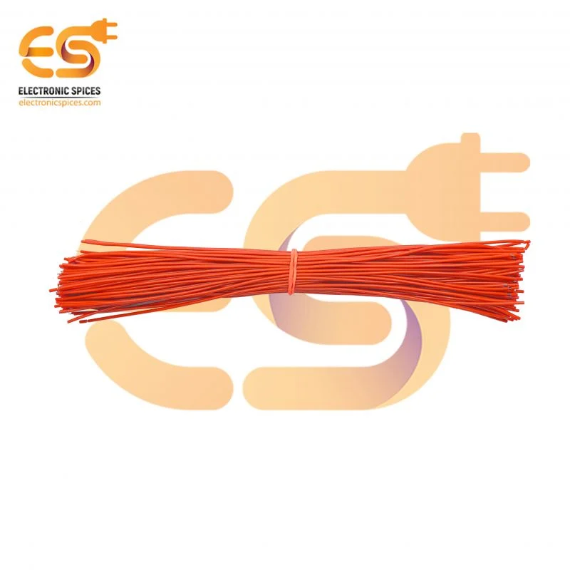 7/36 Copper Electrical Wire 28 AWG Orange Colour 25cm pack of 100pcs