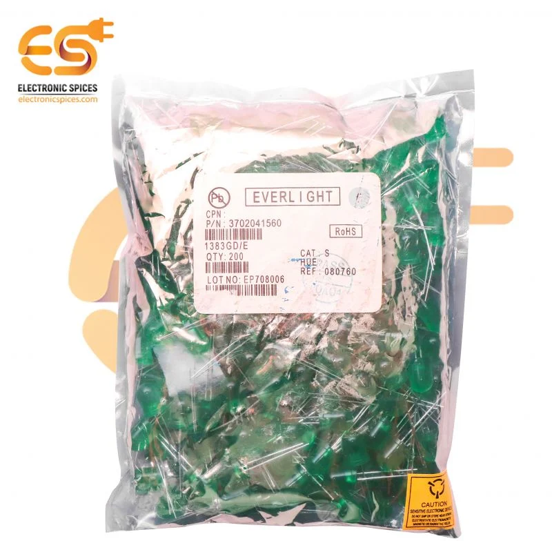 10mm Basic Green Led round shape pack of 250 (Green to Green)