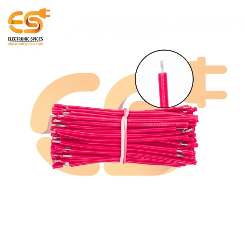 7/36 Copper Electrical Wire 28 AWG Pink Colour 5cm pack of 100pcs