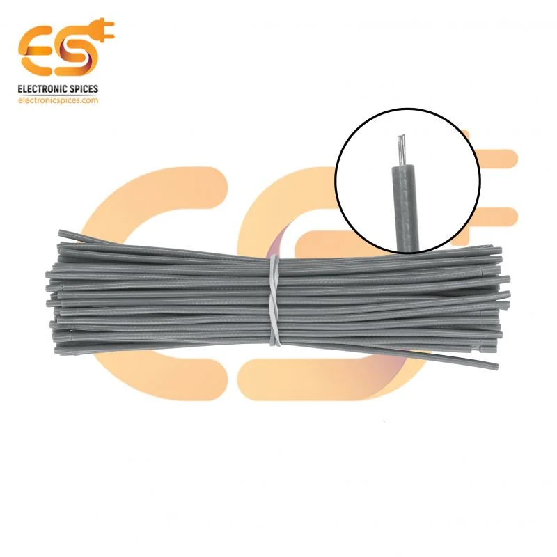 7/36 Copper Electrical Wire 28 AWG Grey Colour 10cm pack of 100pcs