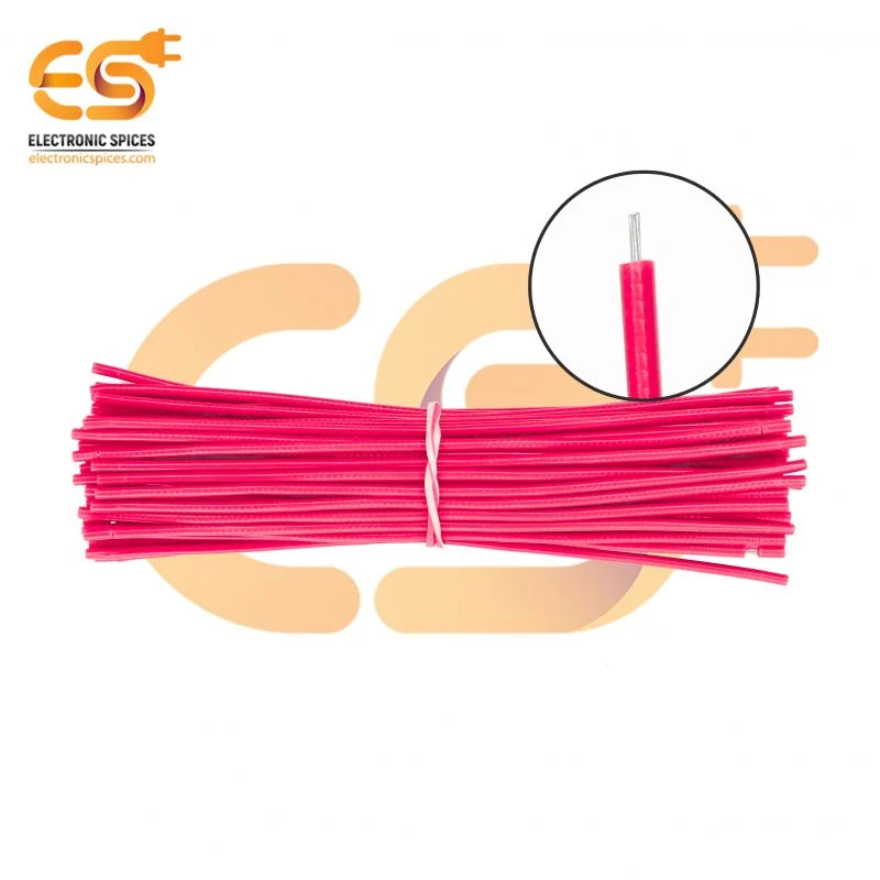7/36 Copper Electrical Wire 28 AWG Pink Colour 10cm pack of 100pcs