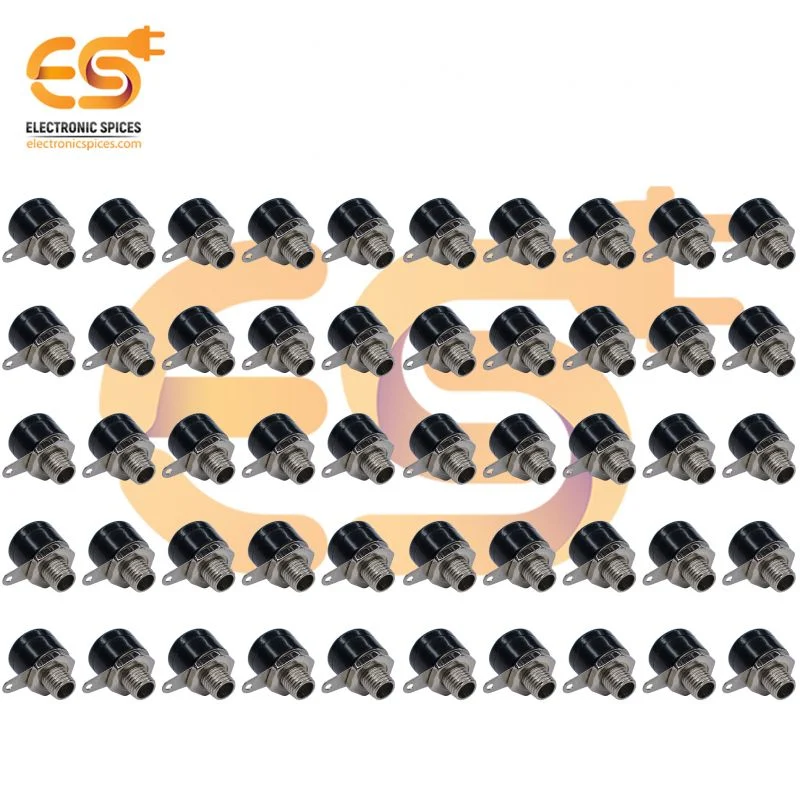 2mm 5A ,30V Black color Female socket banana connector pack of 50pcs