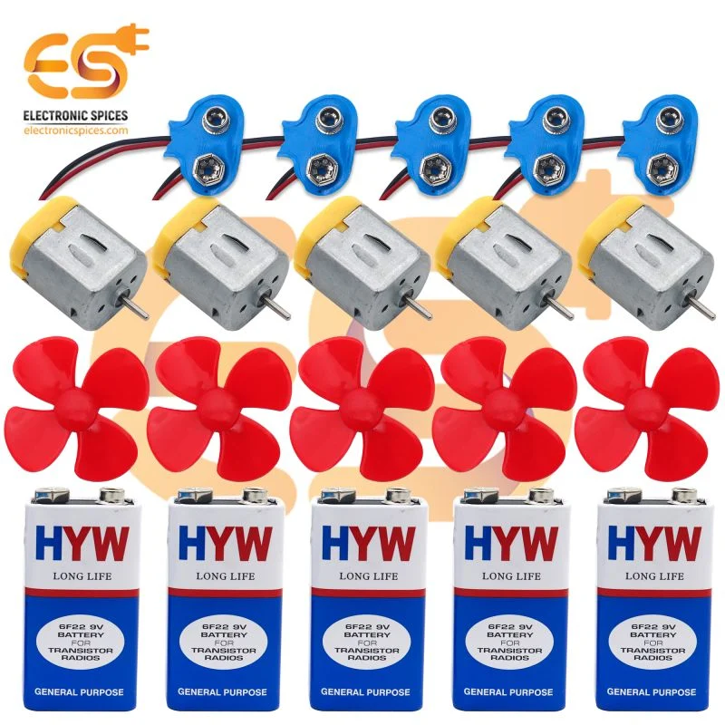 DIY Combo Kit | Motors | Propellers | Battery Clips |Batteries (20 pcs)