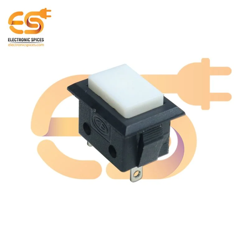 4A 250V white color 2 pin SPST Push rocker switchPack of 5
