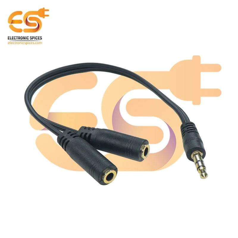 3.5mm Jack 1 Male To 2 Female 8” Inch Audio Headphone Y Or Dual Splitter Cable Connector