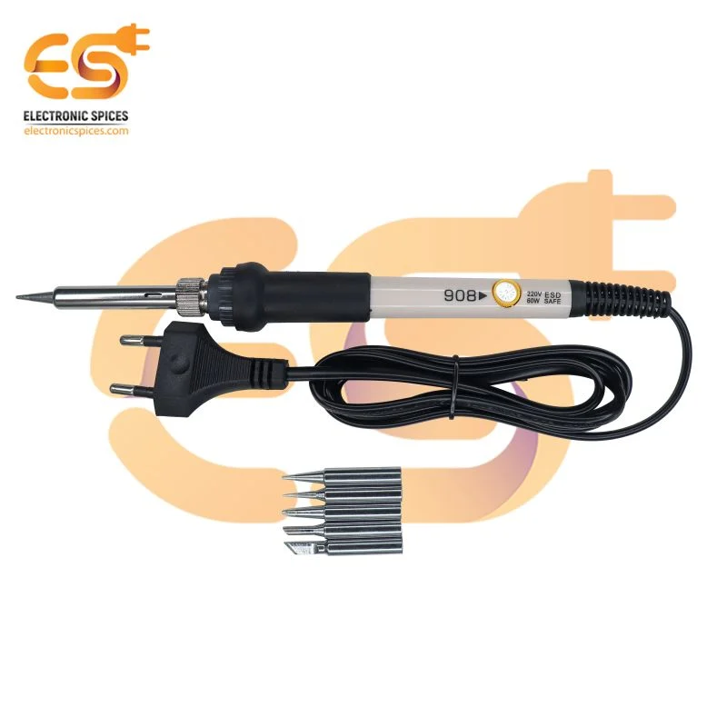 908 220V 60W Temperature Control Soldering Iron with 4 Multi Function Tip