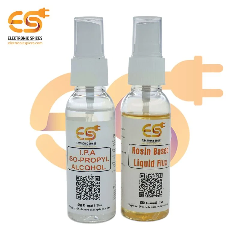 50ml Rosin Based Liquid Flux & 50ml ISO-Propyl Alcohol Soldering Cleaning