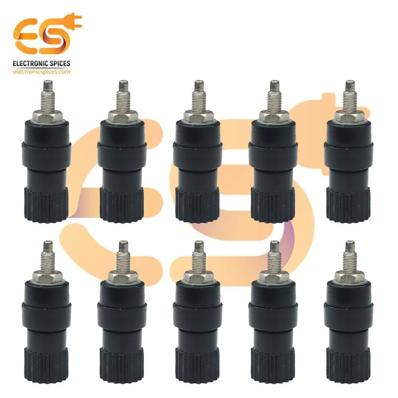 4mm 15A Black color Female socket banana connectors pack of 10pcs