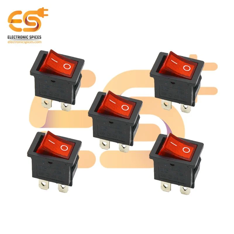 KCD1-104 10A 250V AC red color 4 pin DPDT small plastic rocker switch pack of 5pcs