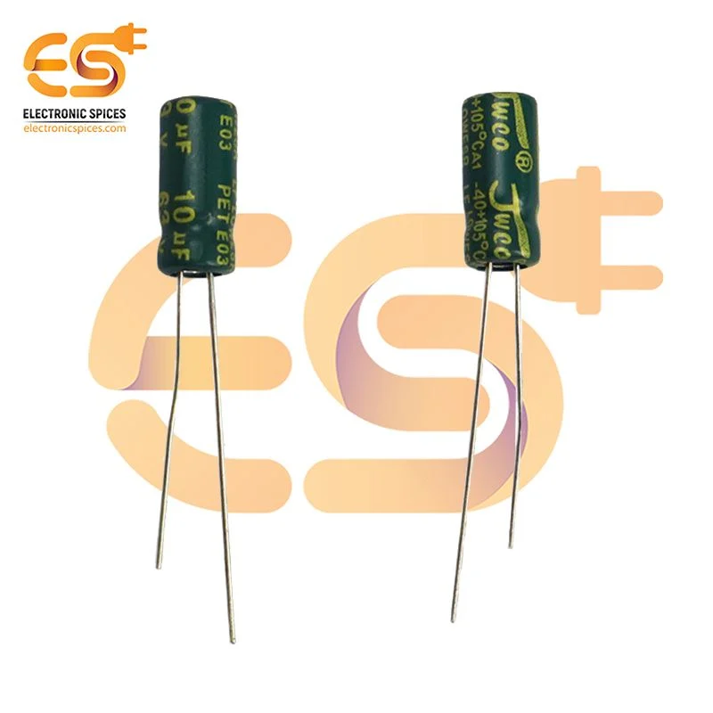 10uf / 63V Aluminum Electrolytic Capacitors (5 X 11mm) Pack of 5