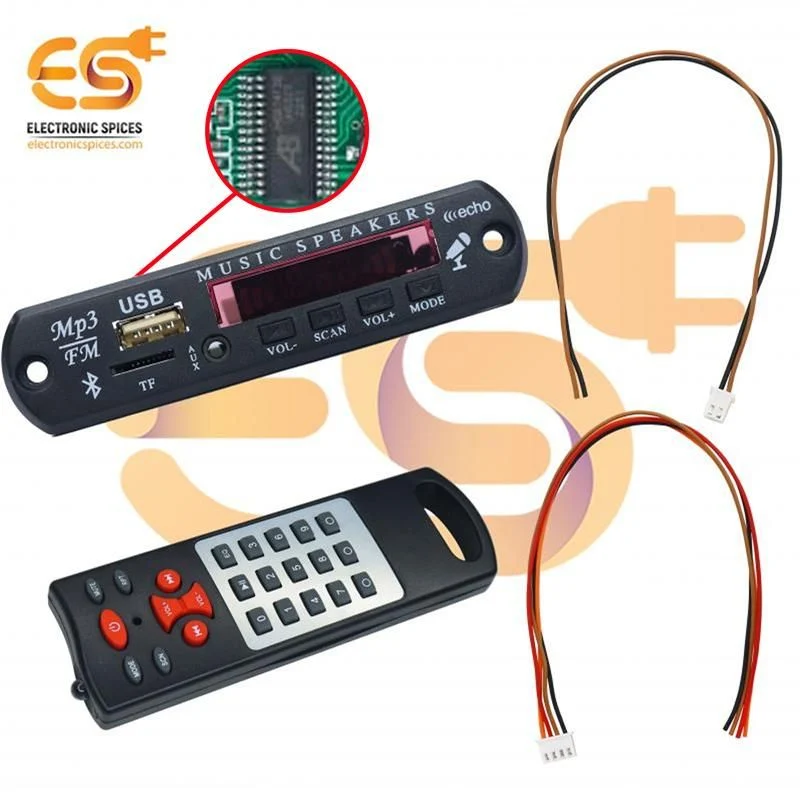 5V Bluetooth FM/ USB/ AUX/Mic/ Card MP3 Stereo Audio Player Decoder Module withRemote for Amplifier & IC