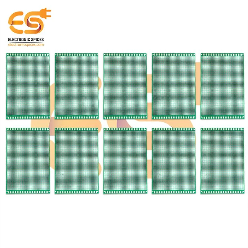 8cm x 12cm Copper clad double side universal printed circuit boards or PCB pack of 10pcs