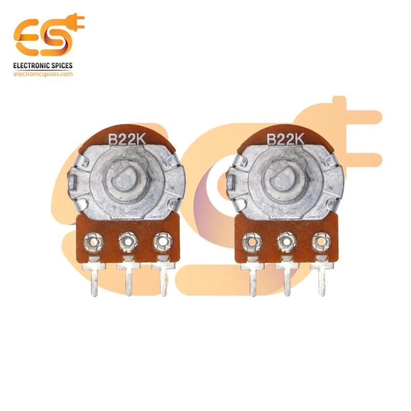 22K Rotary potentiometer D shape shaft handle 3 pin pack of 2pcs