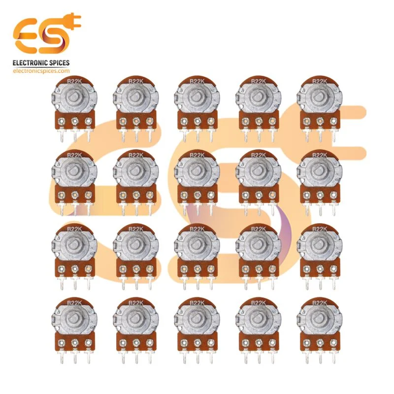 22K Rotary potentiometer D shape shaft handle 3 pins pack of 20pcs