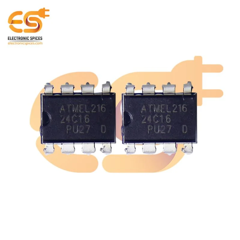 24C16 16K Bit standard 2 wire bus interface serial DIP 8 pin IC pack of 2pcs