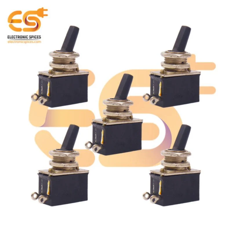 2A 2 pin SPST Black color small toggle switches pack of 10pcs