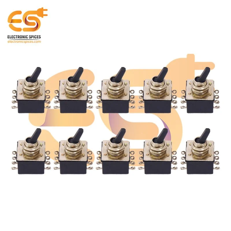 2A 8 pin DPDT Black color small toggle switches pack of 50pcs