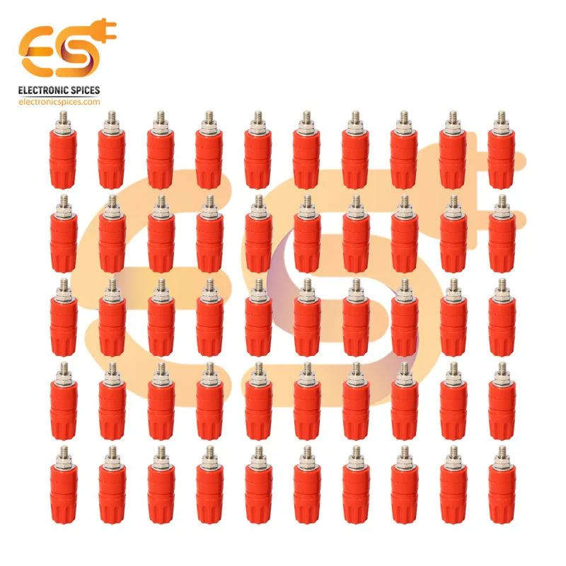 4mm 15A Red color Female socket banana connectors pack of 50pcs