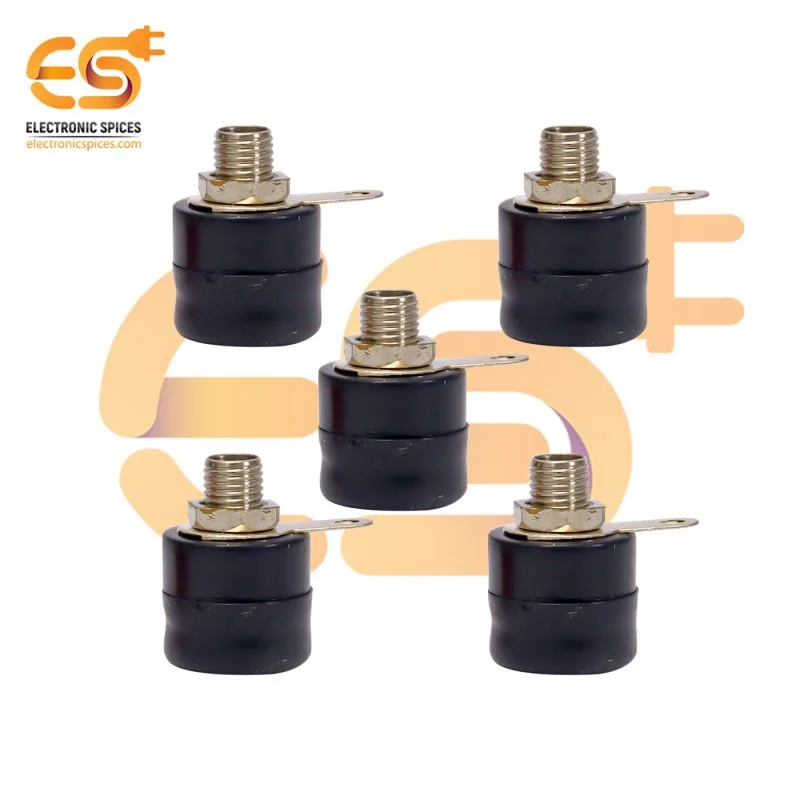 4mm 5A Black color Female socket banana connector pack of 5pcs