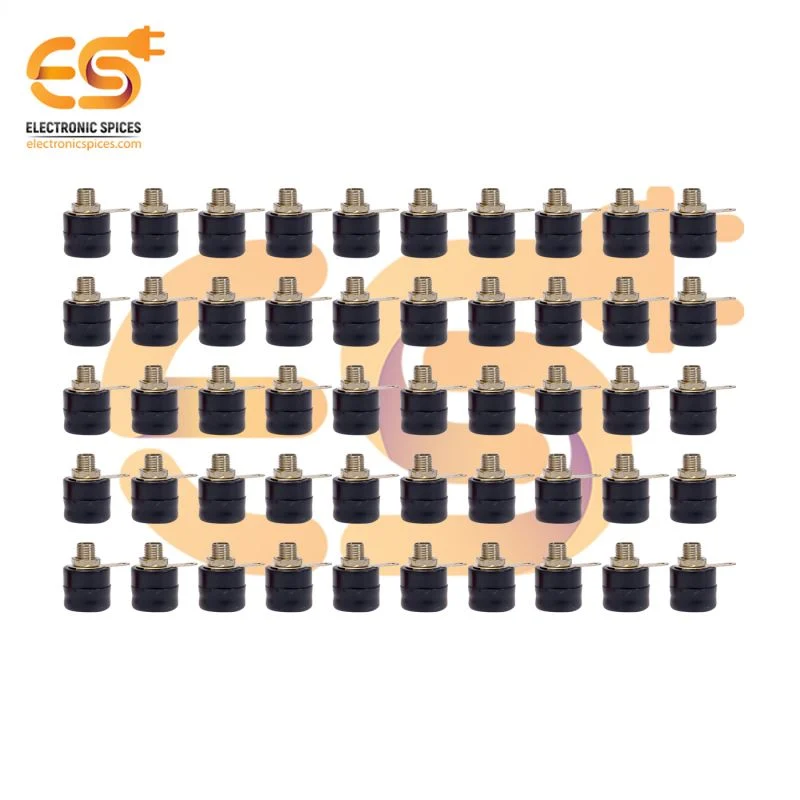 4mm 5A Black color Female socket banana connectors pack of 50pcs