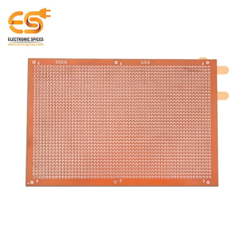 6 x 4 inch (15.3cm x 10.3cm) High quality Copper clad single side 1mm pitch printed circuit board or PCB pack of 1pcs
