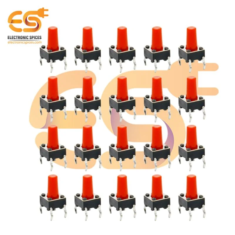 6 x 6 x 10mm Red color tactile momentary push buttons switches pack of 1000pcs