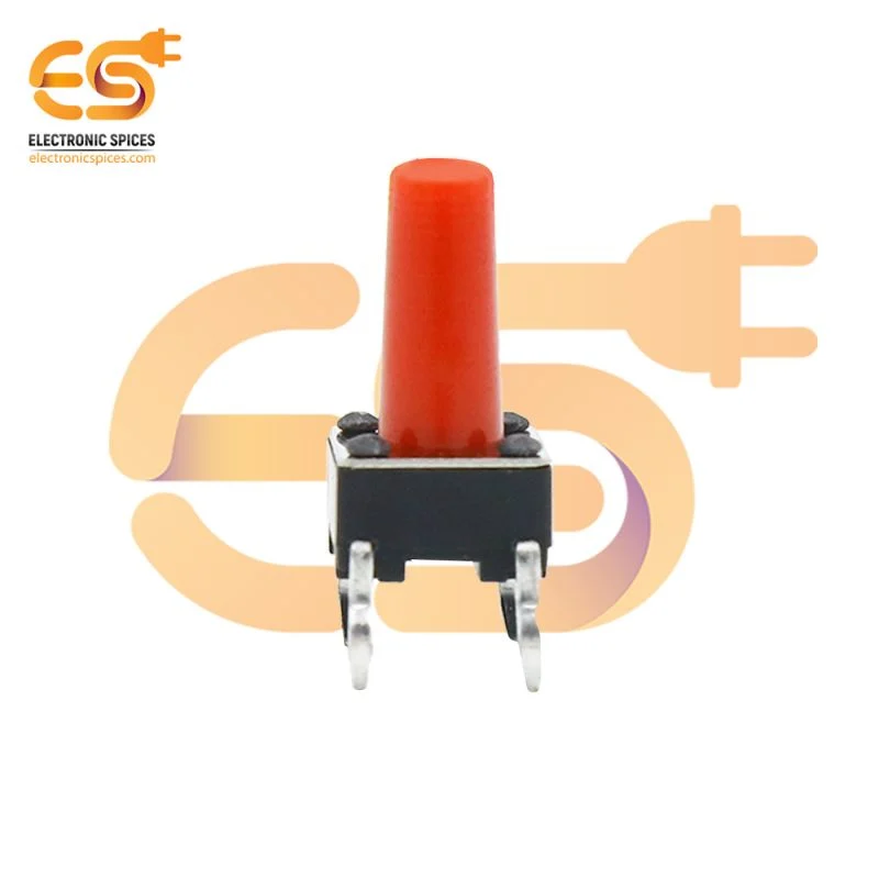 6 x 6 x 10mm Red color tactile momentary push button switch pack of 20pcs
