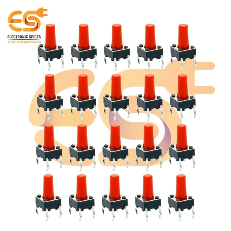 6 x 6 x 11mm Red color tactile momentary push buttons switches pack of 1000pcs