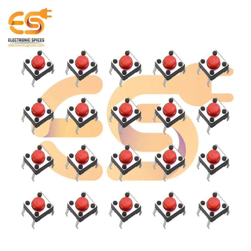 6 x 6 x 5mm Red color tactile momentary push buttons switches pack of 1000pcs