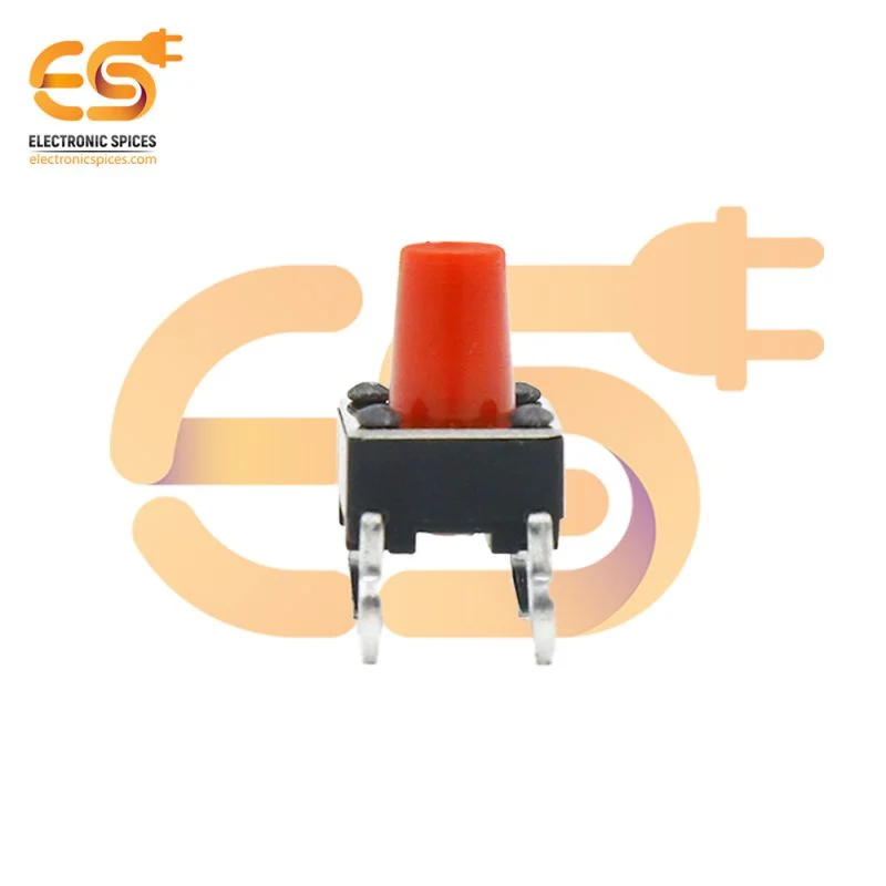 6 x 6 x 7.5mm Red color tactile momentary push button switch pack of 20pcs