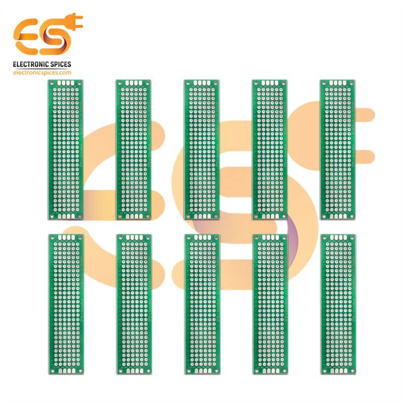 8cm x 2cm Copper clad double side universal printed circuit boards or PCB pack of 10pcs